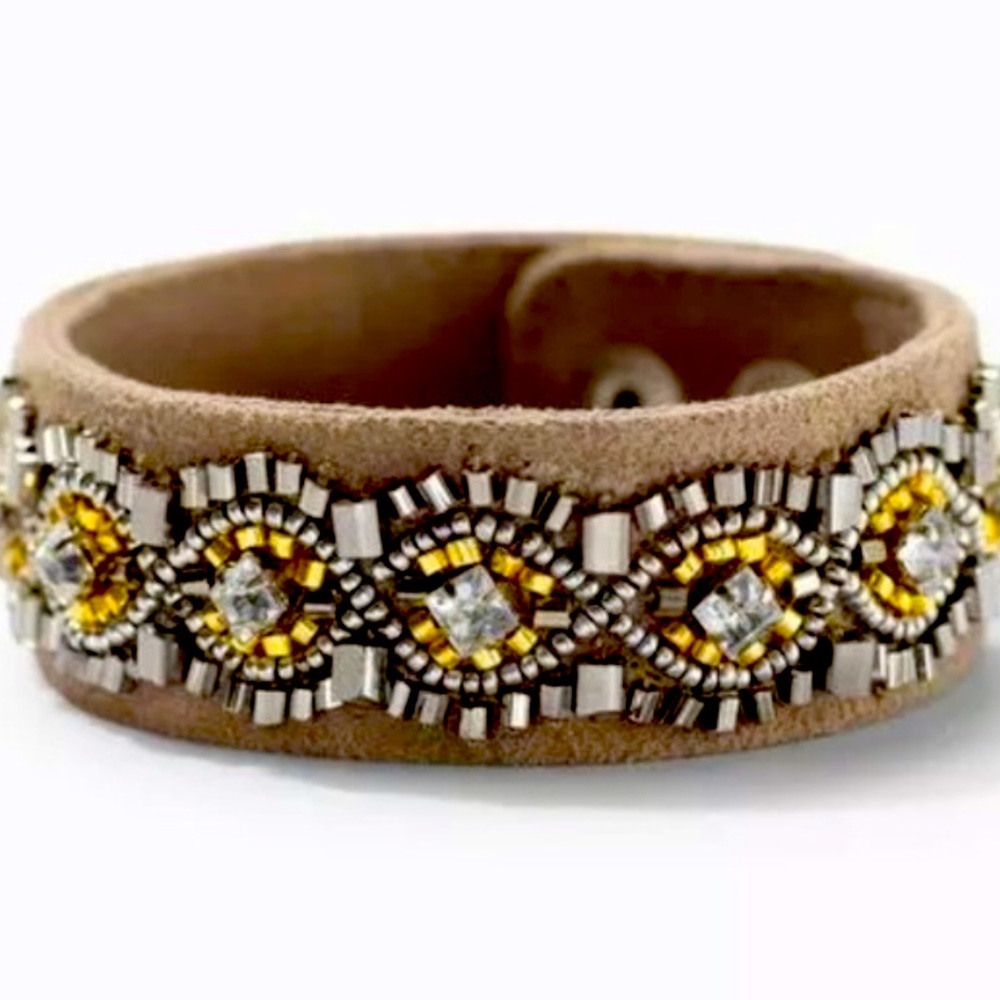 Stella & Dot “Faye” suede beaded bracelet NIB